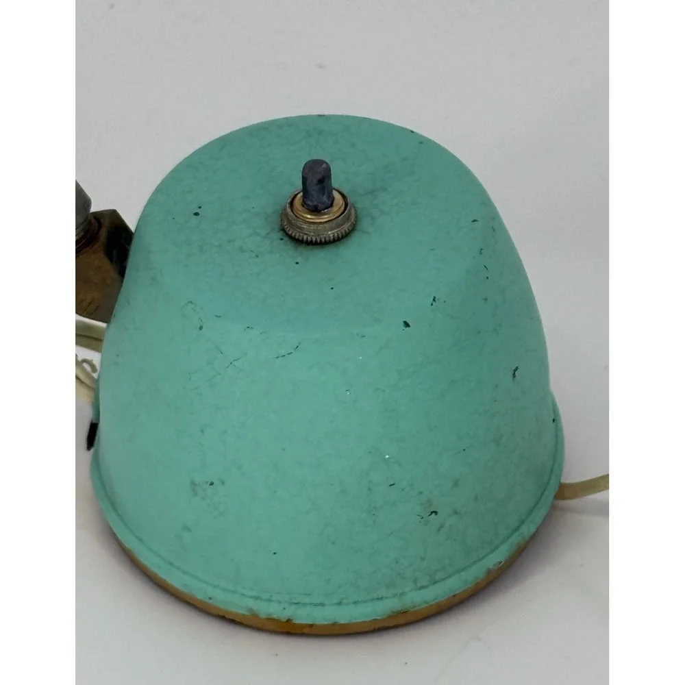 Hi Lite Model 340 Mid Century Modern Gooseneck Desk Lamp Aqua Turquoise Brass